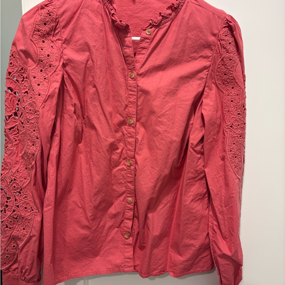 Sezane Zoelie Shirt Rosewood - Size 6 - Picture 2 of 10